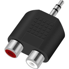 Stereo Ses Konektörü 3.5 mm Erkek Jak - 2 Rca (R+L) Dişi Ayırıcı Adaptör