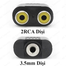 3.5mm (1/8 Inç) Trs Dişi - 2 Rca Dişi Adaptör