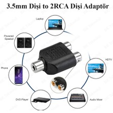 3.5mm (1/8 Inç) Trs Dişi - 2 Rca Dişi Adaptör