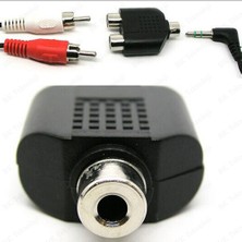 3.5mm (1/8 Inç) Trs Dişi - 2 Rca Dişi Adaptör