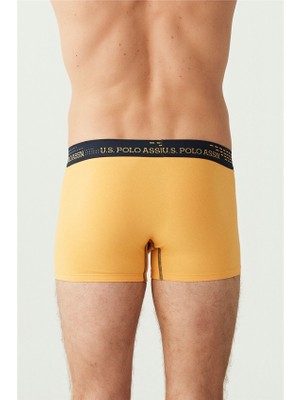 U.S. Polo Assn. Erkek Saks - Lacivert - Sarı 3'lü Boxer