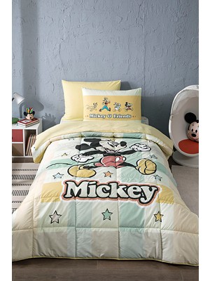 Özdilek Mickey Mouse Happy Tek Kişilik Disney Lisanslı Lastikli Fitted Çarşaf Çocuk Uyku Seti