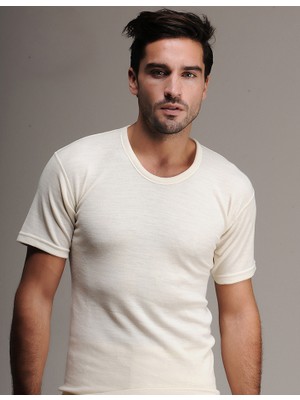 Hasyün 100 Erkek Yün Kısa Kol Fanila %75 Avusturalya Merinos Yünü ile Yumuşak ve Rahat