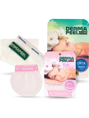 Dermapeel Orta Banyo Kesesi + Pink Touch Yüz Kesesi Set