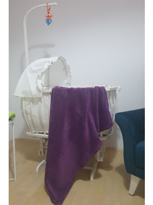 Fronte Home Bebek Çocuk Battaniyesi Yumuşak Peluş Wellsoft Mor