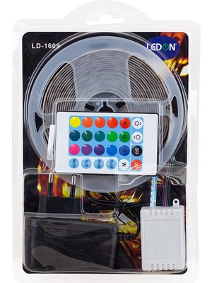 Ledon Powermaster PM-9383 Silikonsuz 5 Metre Rgb Şerit Led Animasyon Devreli ve Adaptör Set