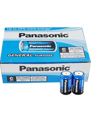 Panasonıc R14BE/2PS Manganez Orta C Boy 24 Lü Pil Paket ı