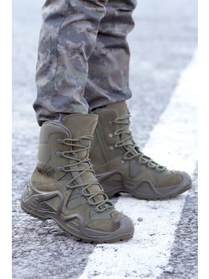 Potincim P1491 Meridyen Deri Erkek Askeri Bot Ayakkabı Nubuk Haki