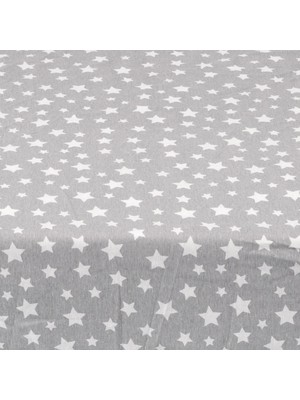 Baby Meva Bebek ve Çocuk Lastikli Fitted Çarşaf  50X90 cm (Gri Yıldızlı)