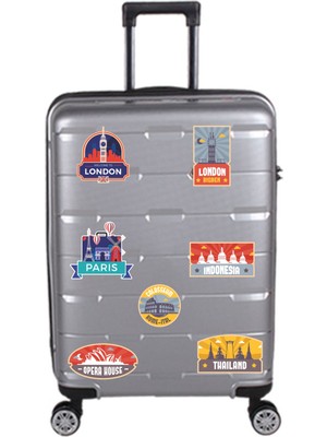 Engin Vintage Travel Temalı Sticker 12 Parça Waterproof Çizilmez