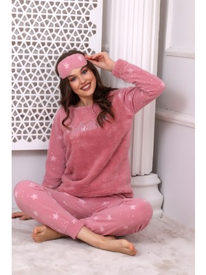 Wordex Fwn 3024 Peluş Welsoft Polar Kışlık Yumoş Kadın Pijama Takımı