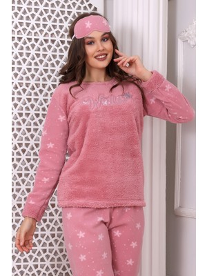 Wordex Fwn 3024 Peluş Welsoft Polar Kışlık Yumoş Kadın Pijama Takımı