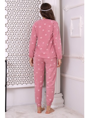 Wordex Fwn 3024 Peluş Welsoft Polar Kışlık Yumoş Kadın Pijama Takımı