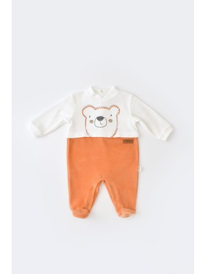 Baby Cosy Teddy Kadife Ayaklı Tulum - CSYK6012 - Rebebe