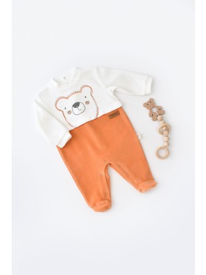 Baby Cosy Teddy Kadife Ayaklı Tulum - CSYK6012 - Rebebe