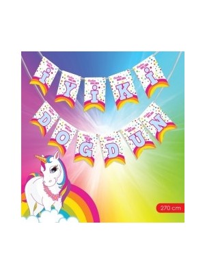 Güneş Avm Rainbow Unicorn Iyi Ki Doğdun Harf Afiş