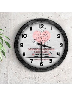 BK Kişiye Özel Öğretmenler Günü Ahşap Duvar Saati - 3