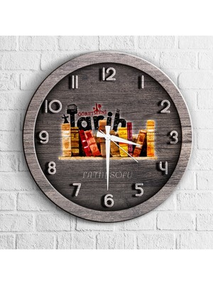 BK Kişiye Özel Mesleki Tarih Öğretmeni Ahşap Duvar Saati - 2