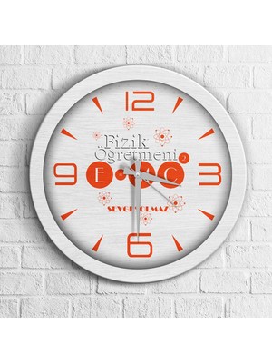 BK Kişiye Özel Mesleki Fizik Öğretmeni Ahşap Duvar Saati - 2