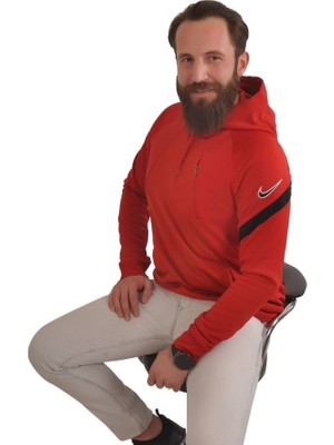 Nike Dry Acd Hoodie Po Fp Ht Erkek Kırmızı Futbol Sweatshirt CQ6679-688