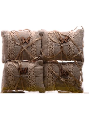 Çimen Lavanta Kokulu Yastık Kesesi Kelebekli 4'lü Set