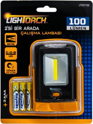 Lightorch LT03152 Pilli 2'si Bir Arada Çalışma Lambası 100 Lümen