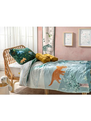 English Home Dinosaurs Wellsoft Çocuk Battanıye 150 x 200 cm Yeşil