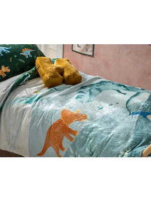 English Home Dinosaurs Wellsoft Çocuk Battanıye 150 x 200 cm Yeşil