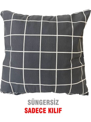Nelson Kırlent Yastık Kılıfı Vip Kılıf 1 ADET-43X43 Cm(Gri Pano)