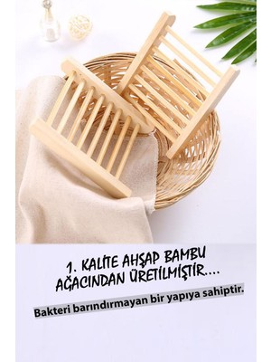 Aytan Home Dekoratif Bambu Katı Sabunluk Doğal Ahşap