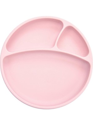 OiOi Porsiyon Vakum Tabanlı Silikon Tabak - Pinky Pink 19 cm Renkli Ergonomik Tasarım ile 6 Ay ve Üzeri İçin