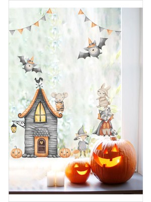 Piksel Grafik Halloween Yarasa Modelli Çocuk Odası Sticker