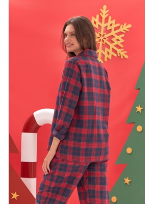 Nbb Kırmızı Ekose Gömlekli Pijama Takım