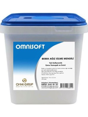 Omnisoft Tek Kullanı mlık Bebek Ağız Silme Mendili 300 Adet