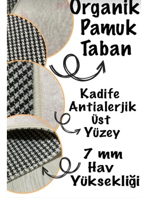 Ardizayn Kaymaz Organik Pamuk Taban Yıkanabilir, Banyo Halısı 3 lü Set (100cm - 60cm - 40X60cm)