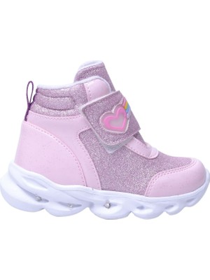 Cool Linda Çocuk Pembe Simli Işıklı Bot