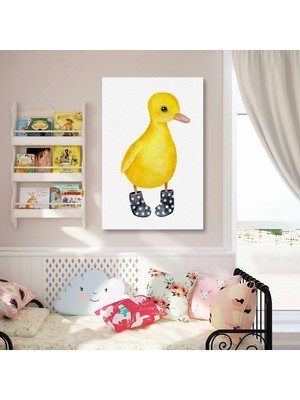 SML Tablo Çoraplı Yavru Ördek Ilüstrasyonu Kanvas Tablo