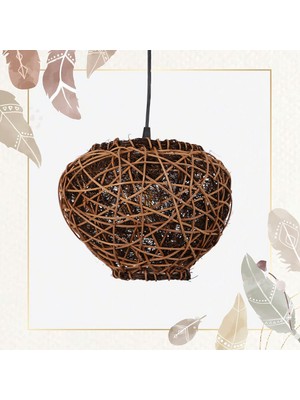 Ocean Point Leslie Doğal Rattan Avize 25X20CM