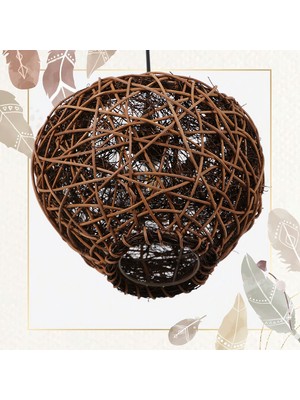 Ocean Point Leslie Doğal Rattan Avize 25X20CM