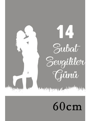 Mıgnatıs 14 Şubat Sevgililer Günü Sarılan Çiftler 60 cm Sticker