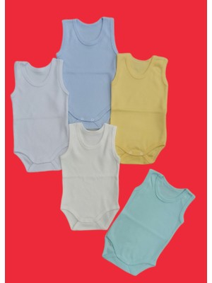 Özdemirli Bebe Kız Çocuk Askılı Atlet 5'li Paket 0-48 Ay Çıtçıtlı Renkli Temalı