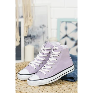 Unisex Bilekli Günlük Lila Keten Kadın Erkek Spor Sneaker Ayakkabı