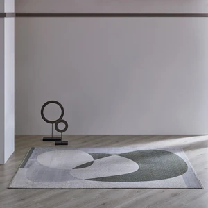 Enza Home Amorf Modern Özel Tasarım Dokuma Halı - Yeşil/Bej 100 x 200