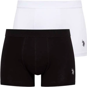 U.S. Polo Assn. Erkek Beyaz - Siyah 2'li Boxer 80371