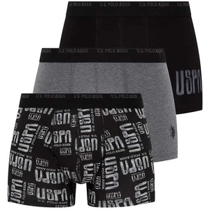 U.S. Polo Assn. Erkek Antrasit Melanj - Siyah - Gri Melanj 3'lü Boxer 80338