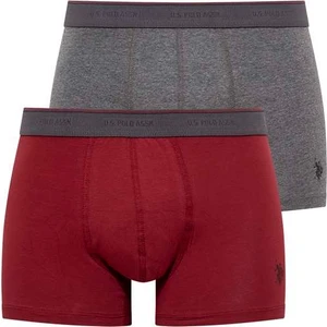 U.S. Polo Assn. Erkek Bordo - Antrasit Melanj 2'li Boxer 80354