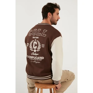 Regular Fit Içi Yumuşak Tüylü Kolej Yaka Bomber Mont Erkek Mont 628X8928