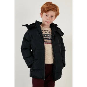 Peluş Astarlı Çıkarılabilir Kapüşonlu Cepli Kışlık Mont Erkek Çocuk Mont 5761587