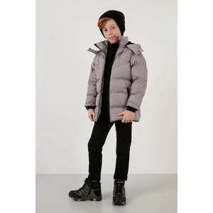 Peluş Astarlı Çıkarılabilir Kapüşonlu Cepli Kışlık Mont Erkek Çocuk Mont 5761587