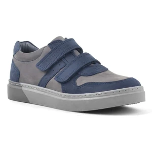 Hakiki Deri Lacivert Cırtlı Erkek Çocuk Sneaker